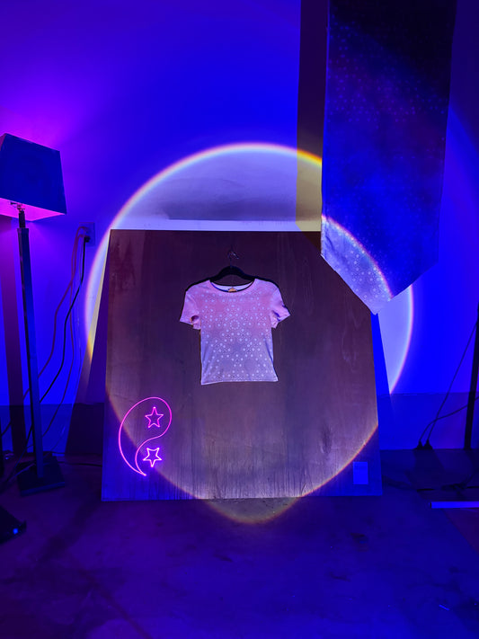 Star Stained Angel Tee - black pink M