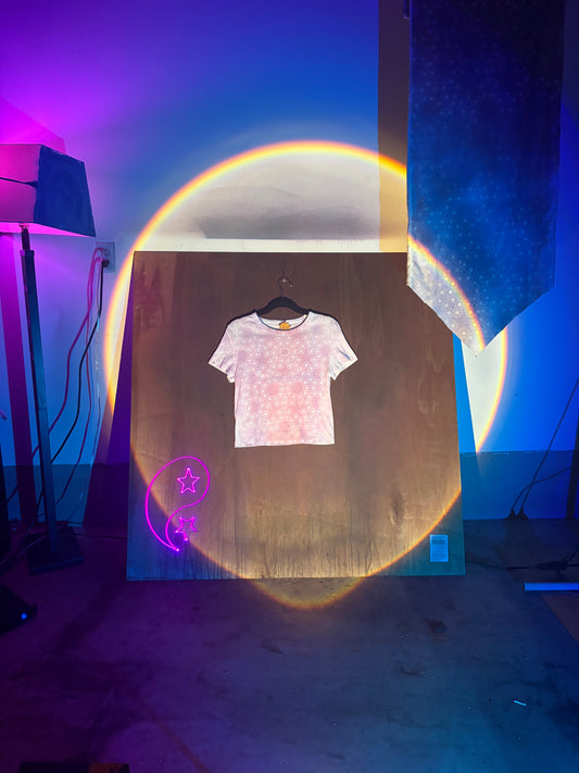 Star Stained Angel Tee  - pink purple - XL