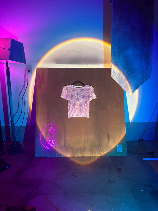 Star Stained Angel Tee - Purple (distress) M